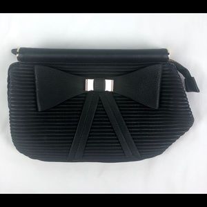 Bebe Clutch Bow Black Gold